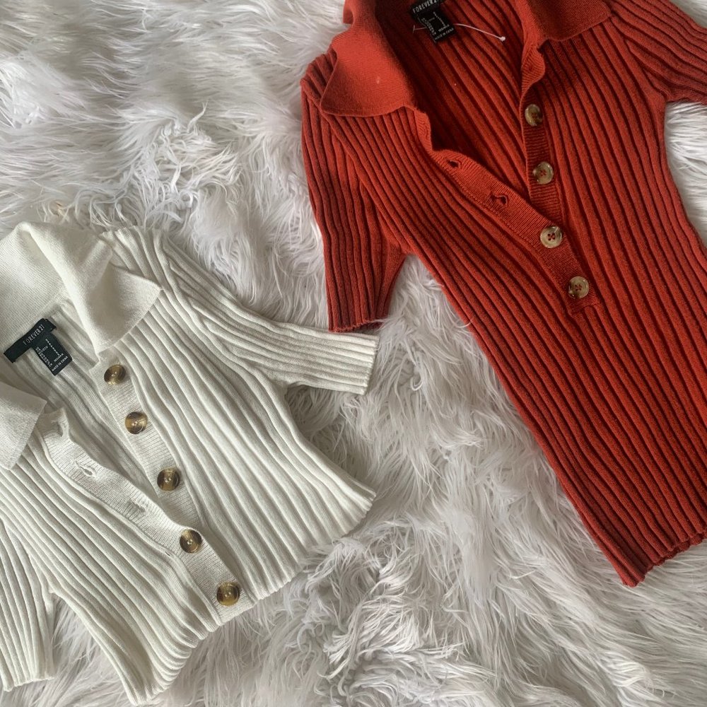 Two Ribbed Forever 21 Polo Shirts